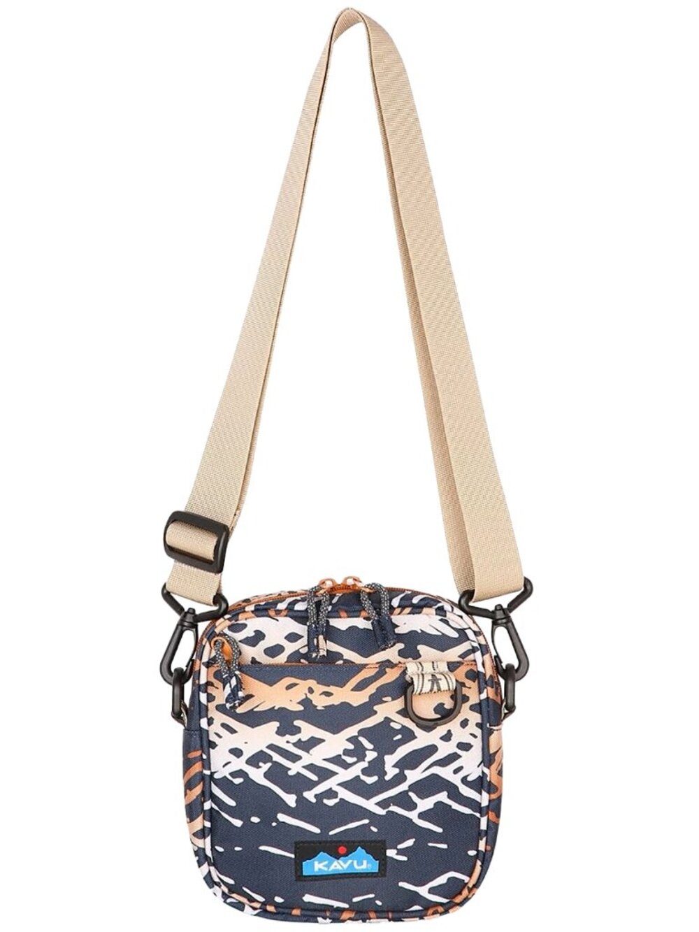 KAVU Globetrot Crossbody Bag Mystic Range Navy Orange Travel Purse